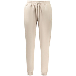 Beige cotton women's sweatpants from Norway 1963 with a relaxed fit and elastic waistband, perfect for casual wear.