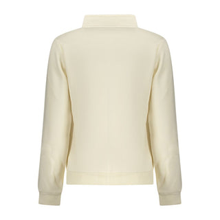 White cotton women's sweatshirt by Norway 1963, featuring a comfortable fit and classic design, shown on a model.