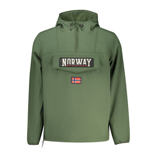 Men's green polyester jacket by Norway 1963, featuring a sleek design and front zipper, ideal for casual outdoor wear.