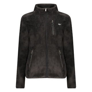 Black polyester women's sweatshirt by Norway 1963, featuring a casual fit and simple design, shown on a plain background.
