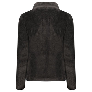 Black polyester women's sweatshirt by Norway 1963, featuring a relaxed fit and casual style, shown on a model.