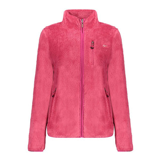 Rosa polyester women's sweatshirt by Norway 1963, featuring a relaxed fit and casual style, displayed on a hanger.