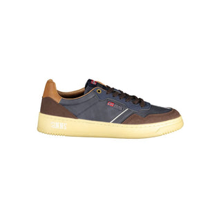 Blue polyurethane men's sneaker by Norway 1963 with white sole and casual athletic design, suitable for everyday wear.
