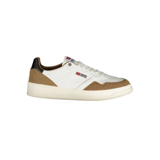 White Norway 1963 men's polyurethane sneaker with stylish design and breathable material, shown from a front angle.