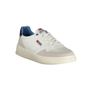 White polyurethane men's sneaker by Norway 1963, featuring a sleek design and comfortable fit.