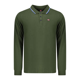 Men's green cotton polo shirt by Norway 1963, featuring a classic fit and subtle collar details.