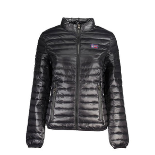Black polyamide women's jacket by Norway 1963, shown with a front view highlighting the sleek, lightweight design.