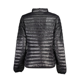 Black polyamide women's jacket by Norway 1963, shown with front zipper and collar, lightweight and stylish outerwear.