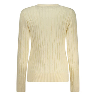 Light beige Norway 1963 Bianco Viscosa Donna maglia, soft cotton-blend long-sleeve top with crew neckline.