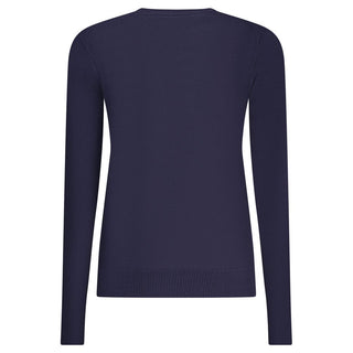 Blue viscose Donna maglia sweater by Norway 1963, featuring a relaxed fit and simple crew neckline.
