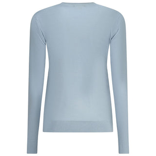 Azzurro Viscosa women's sweater by Norway 1963, light blue knit with long sleeves and a relaxed fit.