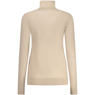 Beige viscose women's sweater by Norway 1963, featuring a soft knit fabric and classic fit.