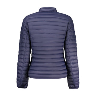 Blue nylon women’s jacket by Norway 1963, with a tailored fit and stylish design, shown on a model.
