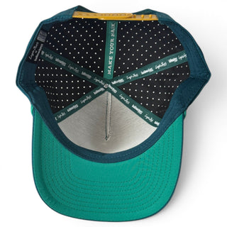 Driftwood Golf Hat | Snapback Cap | Built-in Magnetic Ball Marker Holder + Marker Included | Adjustable | Wood Boat Teal