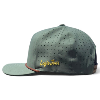 Logie Joe's Golf Estero Outpost golf hat, adjustable snapback with magnetic ball marker holder and marker