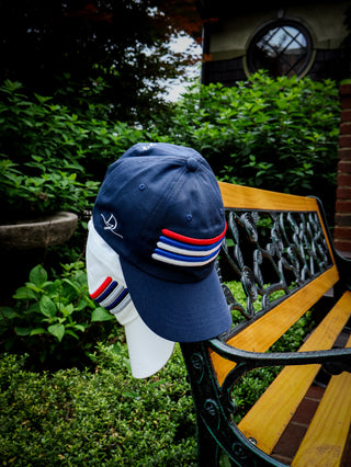 Dark Yarn Nautilus Reserve Dockside Cap, navy blue headwear with embroidered logo, casual and stylish for outdoor wear.