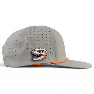 Fossil Fairway golf hat by Logie Joe's Golf featuring a snapback design, magnetic ball marker holder, and adjustable fit.
