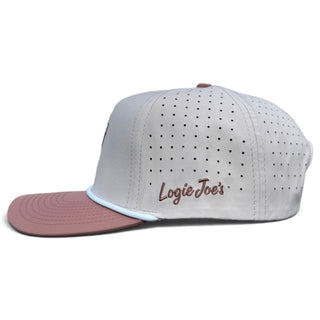 Orangutan Golf Hat by Logie Joe's Golf featuring a snapback cap with built-in magnetic ball marker holder and adjustable strap.