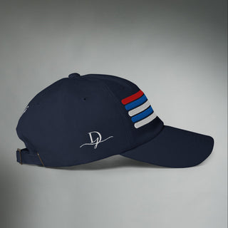 Navy Nautilus Reserve Dockside Cap by Dark Yarn, classic dad hat with curved brim and adjustable strap, casual headwear.