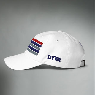White Nautilus Reserve Dockside Cap by Dark Yarn, classic dad hat style with adjustable strap and embroidered logo on front.