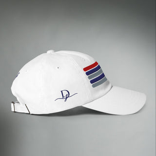 White Nautilus Reserve Dockside Cap by Dark Yarn, classic dad hat style with curved brim and adjustable strap.