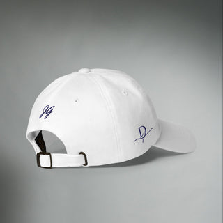 White Nautilus Reserve Dockside Cap by Dark Yarn, classic dad hat style, shown from the right back angle.