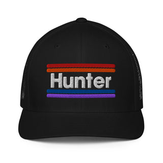 Black Dark Yarn trucker hat with closed back and front panel, featuring a casual, adjustable headwear style.