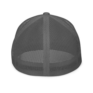Dark Yarn charcoal trucker hat with closed-back design, featuring a hunter theme suitable for CA-47 headwear style.