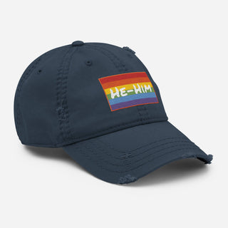 He-Him | Distressed Dad Hat - Dark Yarn