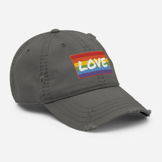 Love | Distressed Baseball Hat - Dark Yarn