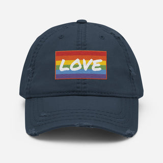 Love | Distressed Baseball Hat - Dark Yarn