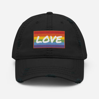 Love | Distressed Baseball Hat - Dark Yarn