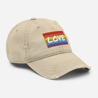 Love | Distressed Baseball Hat - Dark Yarn