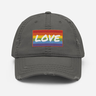 Love | Distressed Baseball Hat - Dark Yarn