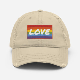 Love | Distressed Baseball Hat - Dark Yarn