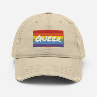 Queer | Distressed Baseball Hat - Dark Yarn