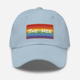 She-Her | Baseball Hat - Dark Yarn