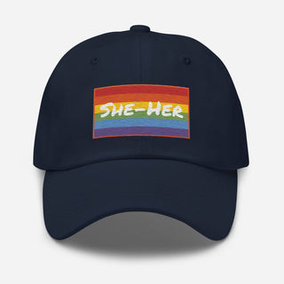 She-Her | Baseball Hat - Dark Yarn