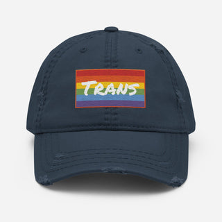 Trans | Distressed Baseball Hat - Dark Yarn