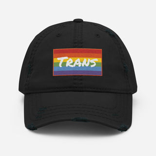 Trans | Distressed Baseball Hat - Dark Yarn