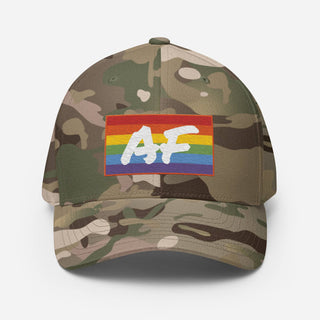 Gay AF | CAMO Fitted Baseball Hat - Dark Yarn