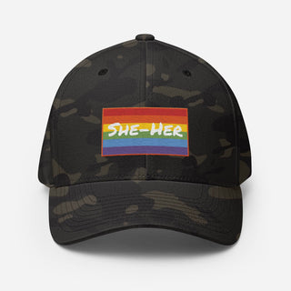 She-Her | CAMO Fitted Hat - Dark Yarn