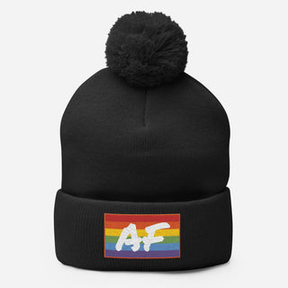 Gay AF | PomPom Beanie - Dark Yarn