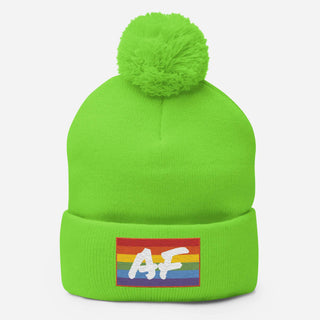 Gay AF | PomPom Beanie - Dark Yarn