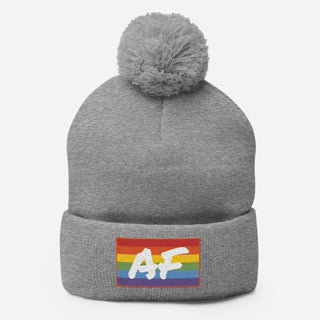 Gay AF | PomPom Beanie - Dark Yarn