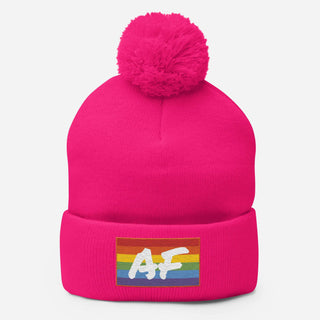 Gay AF | PomPom Beanie - Dark Yarn