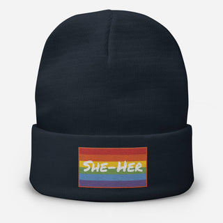 She-Her | Knit Beanie - Dark Yarn