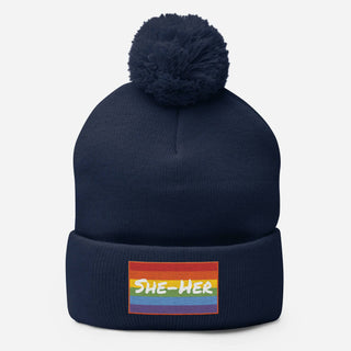 She-Her | PomPom Beanie - Dark Yarn