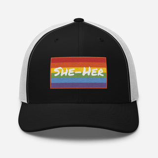 She-Her | Two Tone Trucker Hat - Dark Yarn