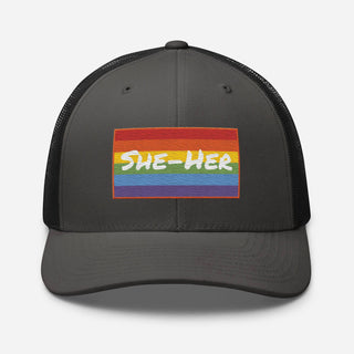 She-Her | Two Tone Trucker Hat - Dark Yarn